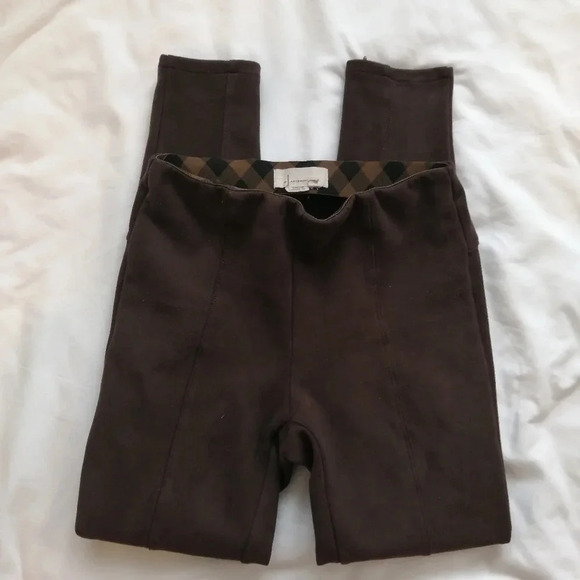 by Anthropologie Faux Suede Brown Legging Pants with Zipper Ankles 25 - Picture 8 of 15